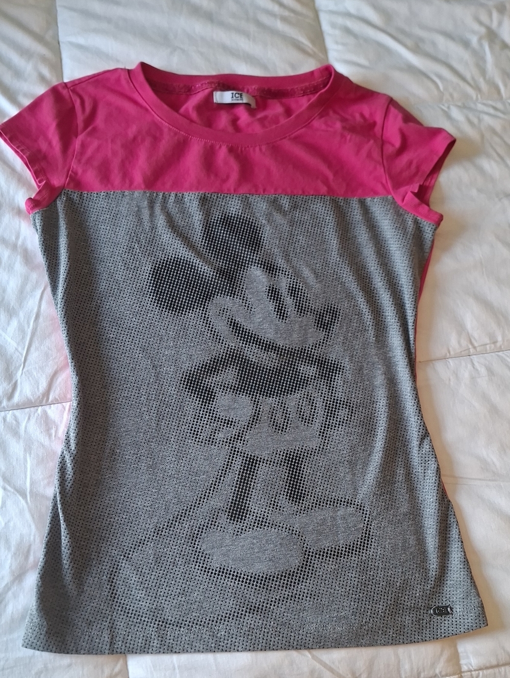 Ice Girls' Hot Pink and Gray Mickey Mesh Tee
